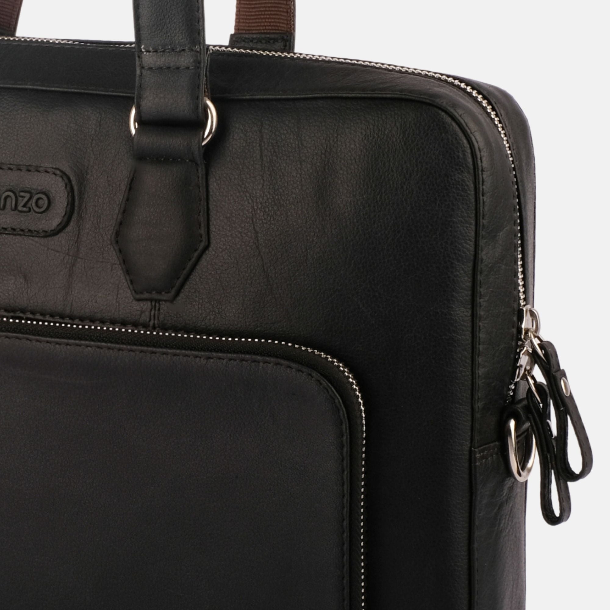 Viva Black Leather Laptop Bag