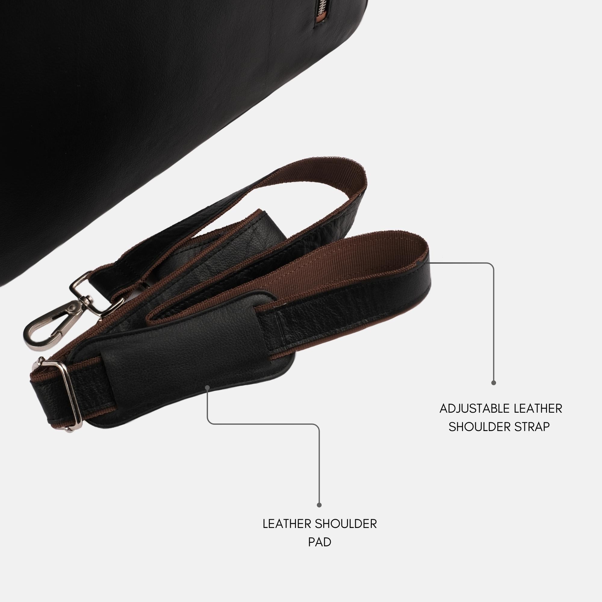 NexusBlend Black Tan Laptop Bag - Sleek and Functional