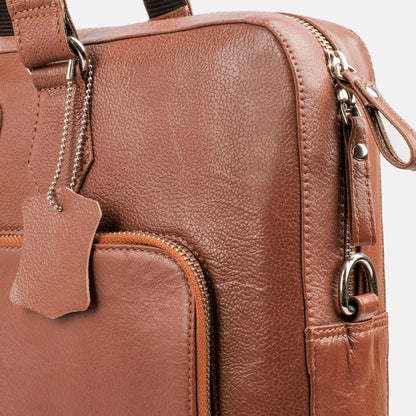 Viva Tan Leather Laptop Bag