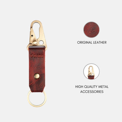 BikeBolt Leather Key Chain - Red