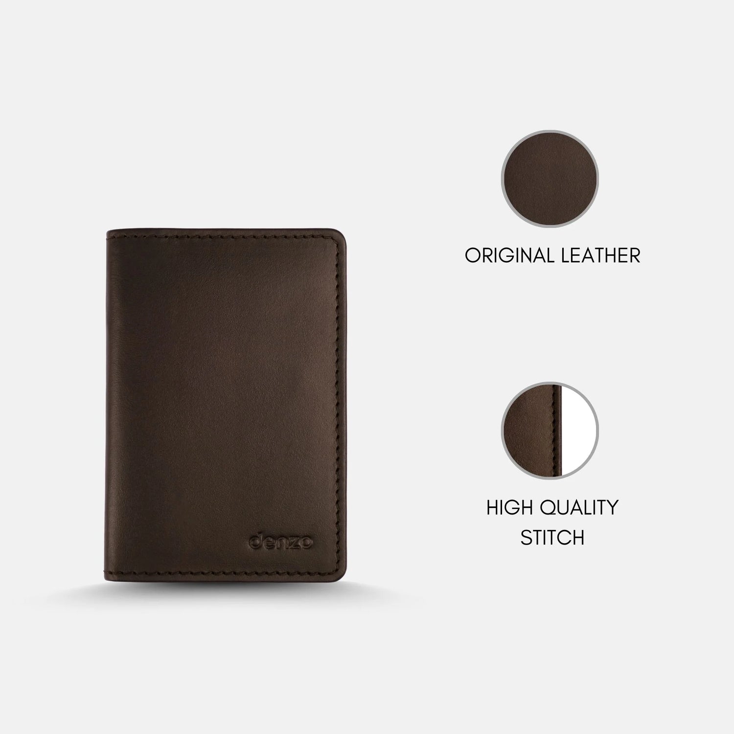 Royal Craft Leather Card Holder Chocolate Brown