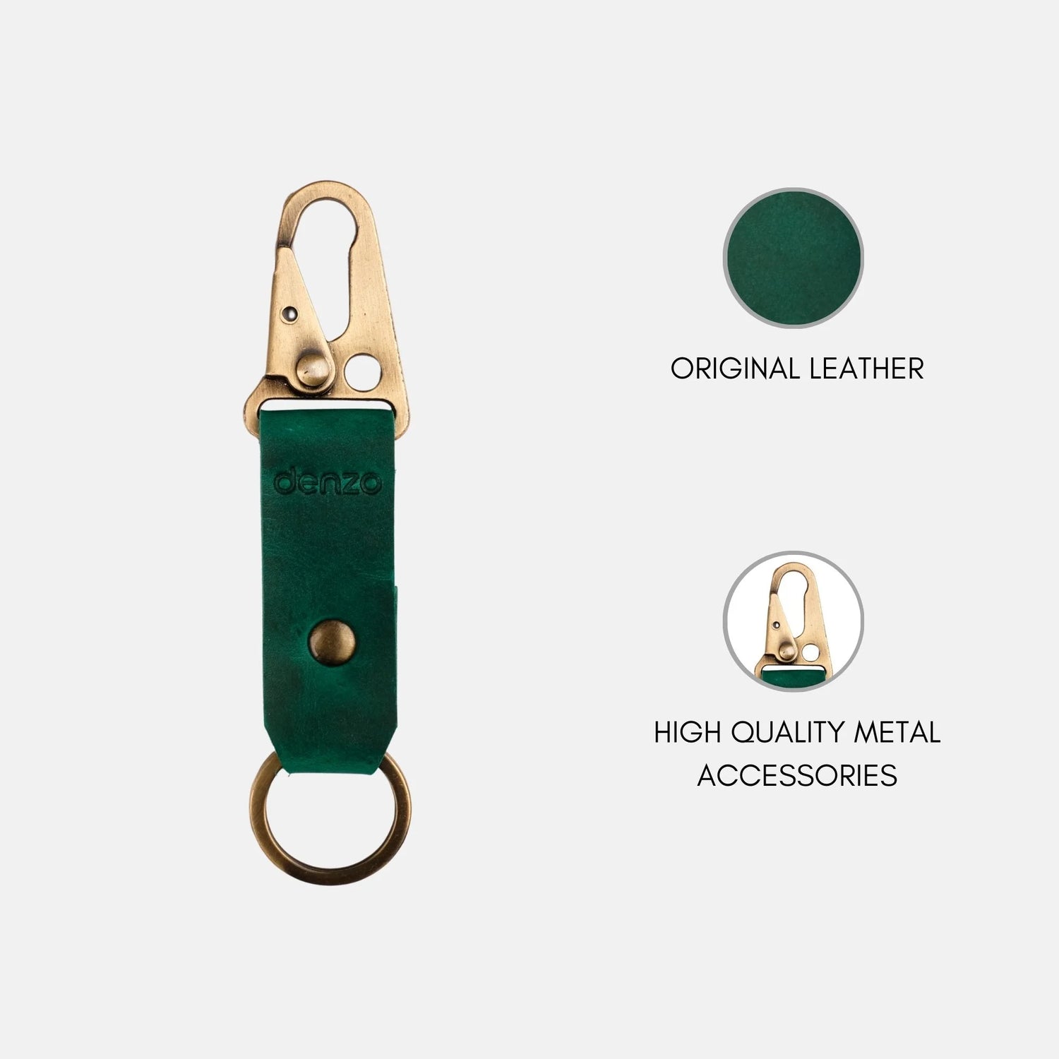 BikeBolt Leather Key Chain - Green