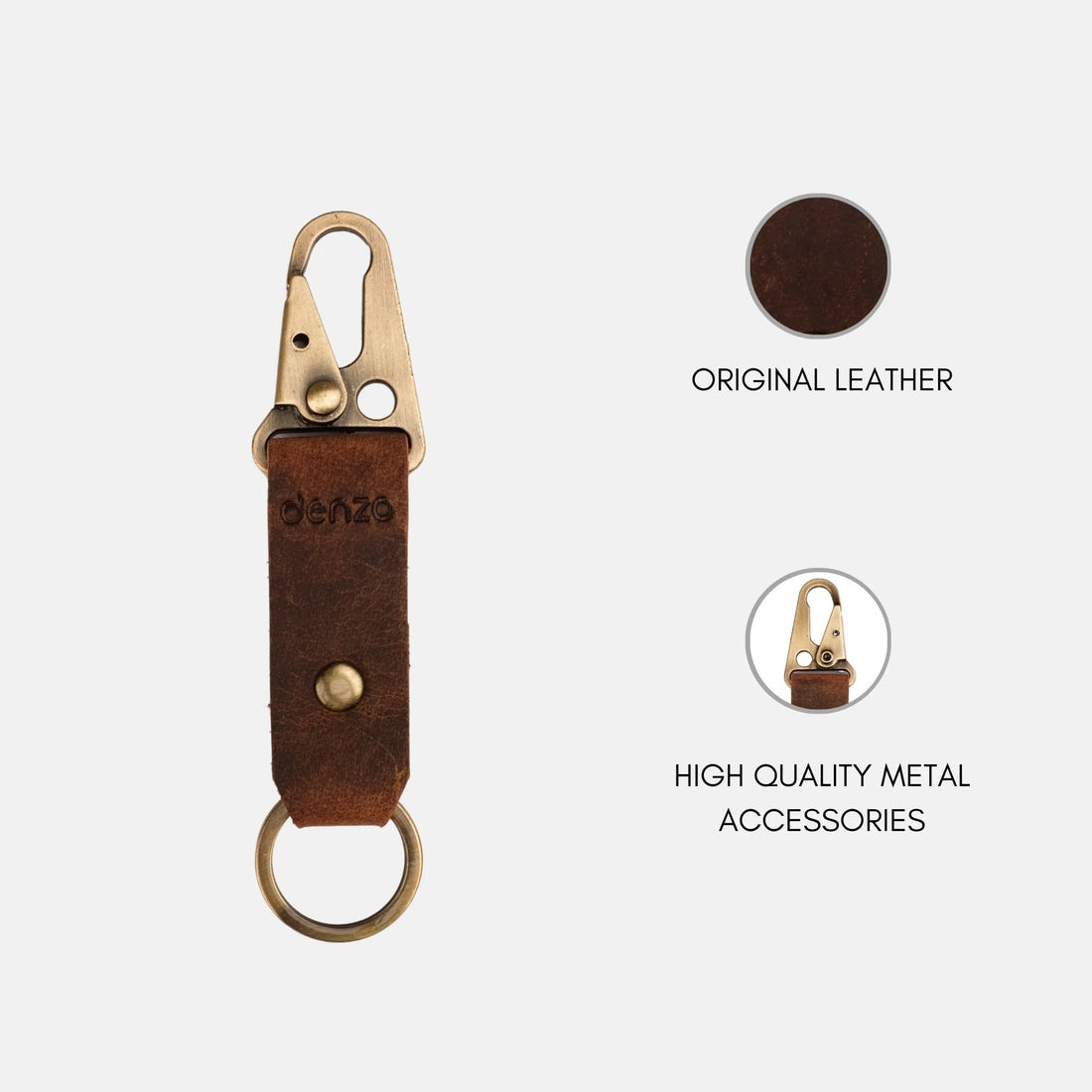 BikeBolt Leather Key Chain - Brown