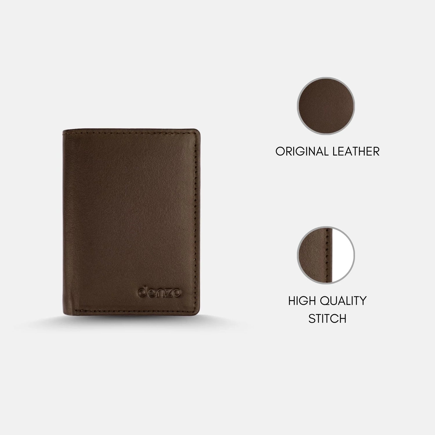 Trifold Pocket Wallet Chocolate Brown