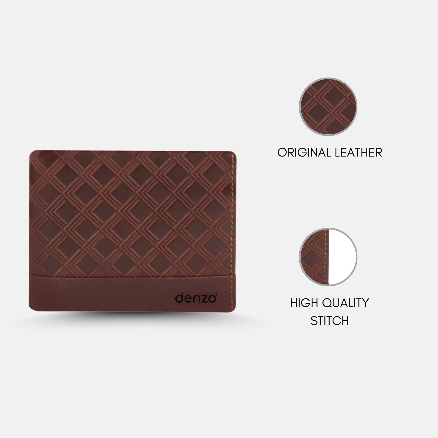 Meshed Leather Wallet Rosy Brown