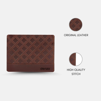 Meshed Leather Wallet Rosy Brown