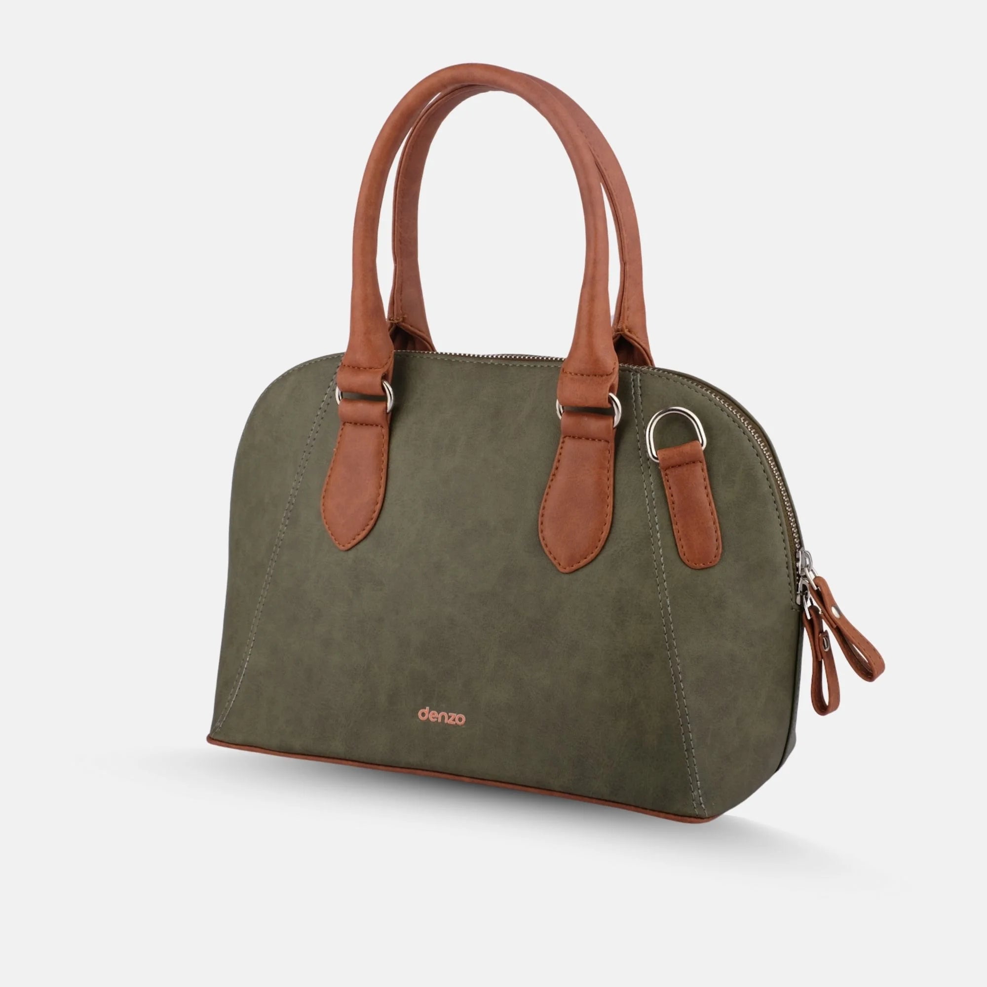 Sandstone Handbag with Sling (Tan &amp; Green)