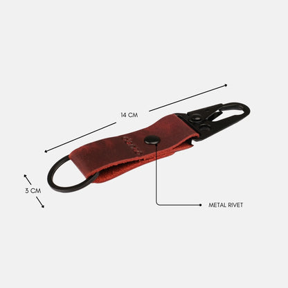 CruiserClip Leather Key Chain - Red