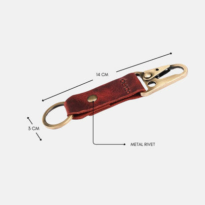 BikeBolt Leather Key Chain - Red