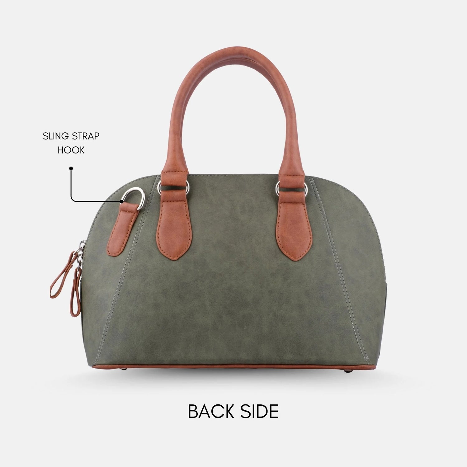 Sandstone Handbag with Sling (Tan &amp; Green)