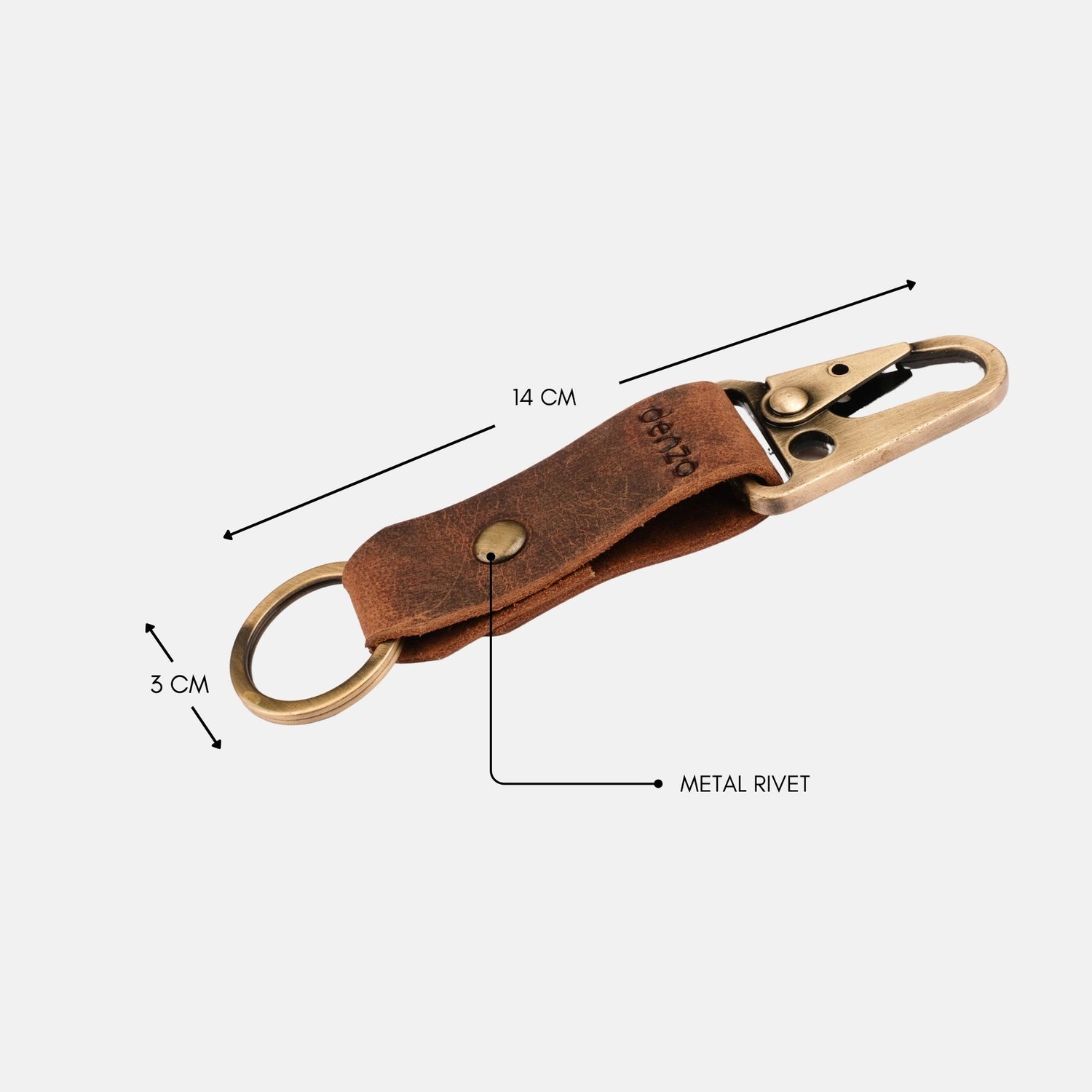 BikeBolt Leather Key Chain - Brown