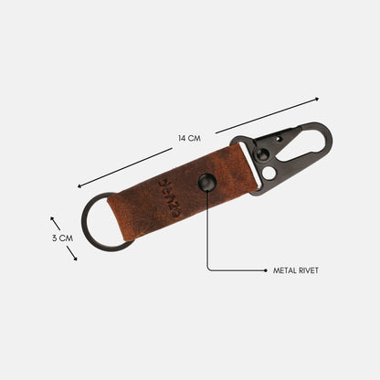 CruiserClip Leather Key Chain - Brown