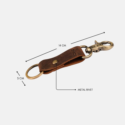 RiderRivet Leather Key chain - Brown