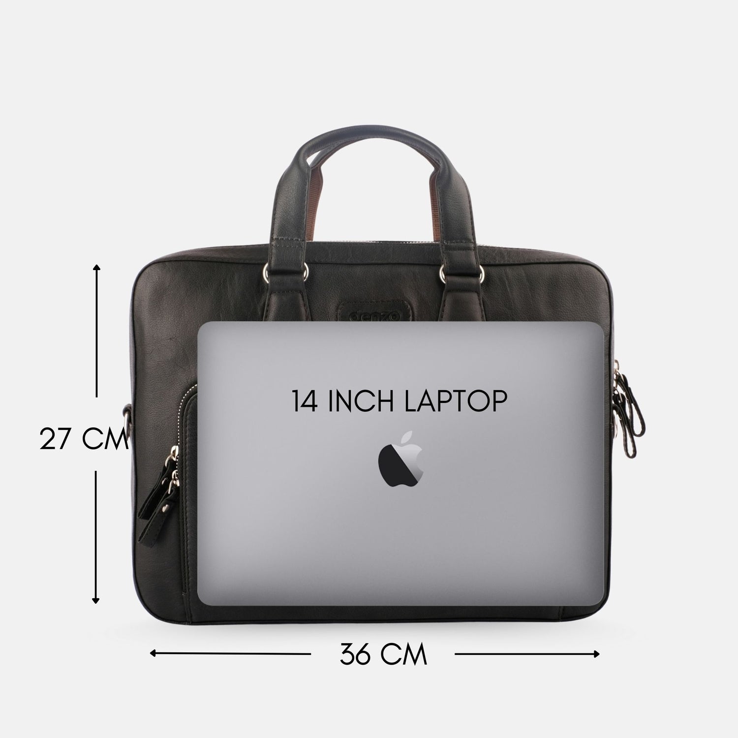 Viva Black Leather Laptop Bag