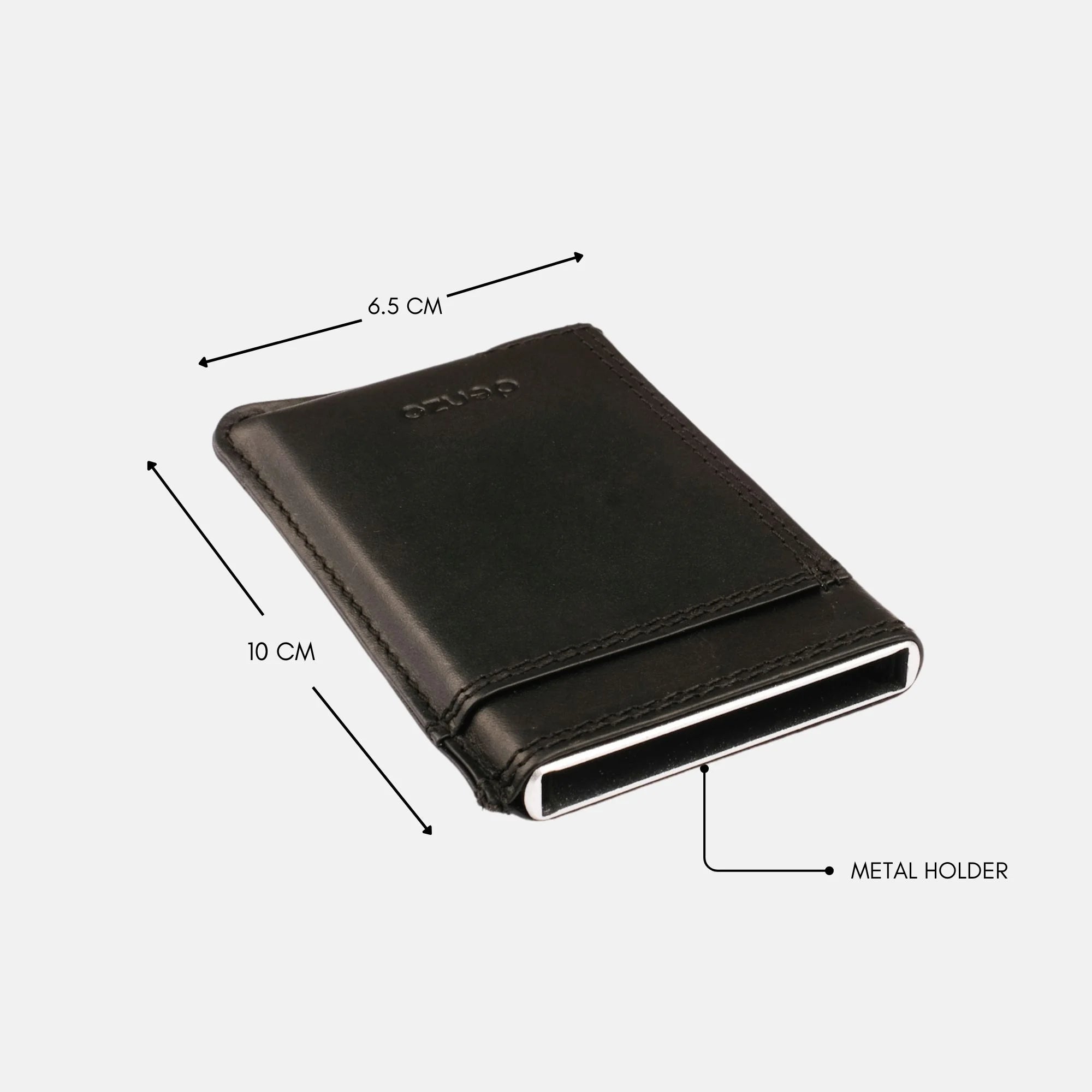 Pop-Up LeatherBound Metal Card Holder Black