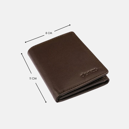 Trifold Pocket Wallet Chocolate Brown