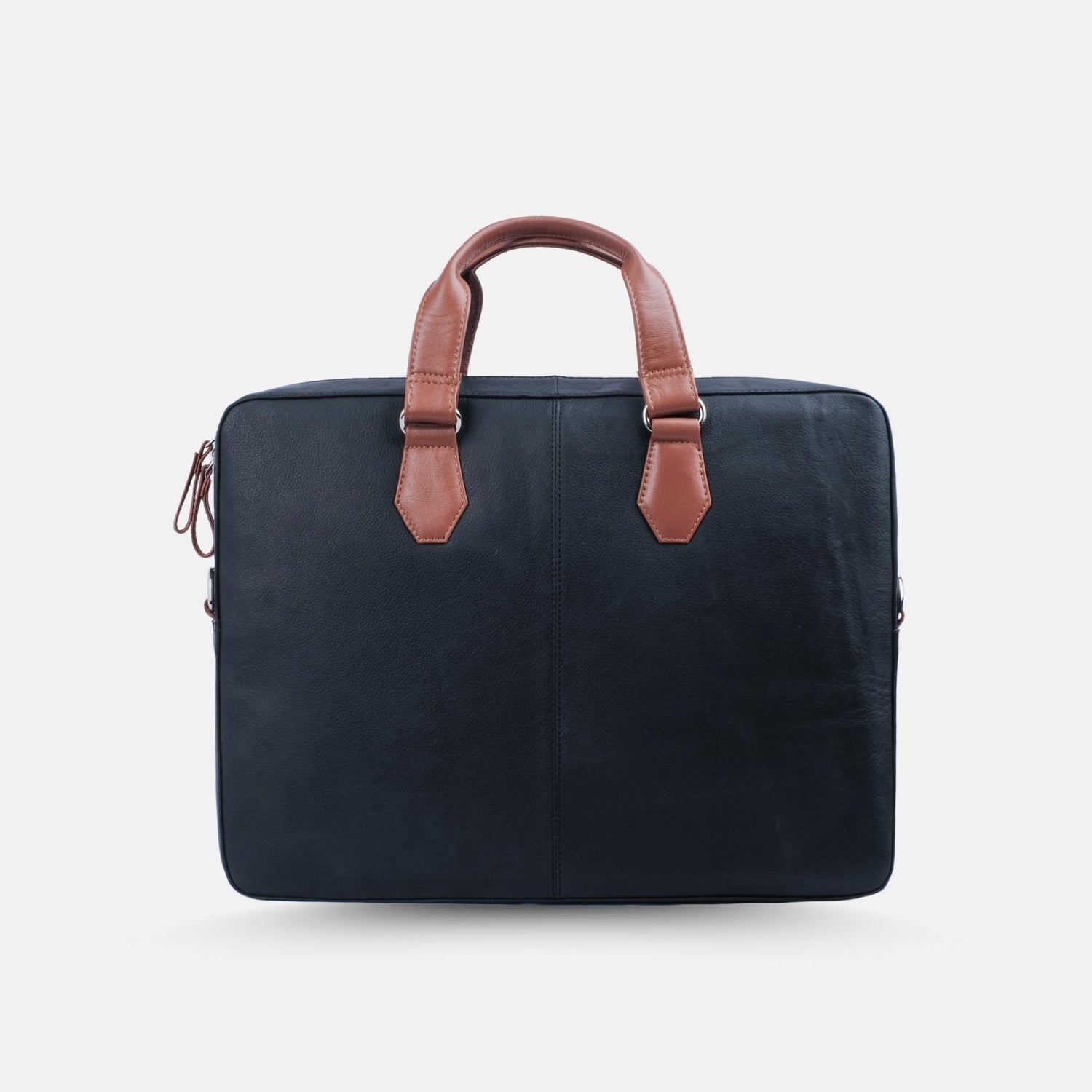 NexusBlend Navy Blue Tan Laptop Bag - Sleek and Functional