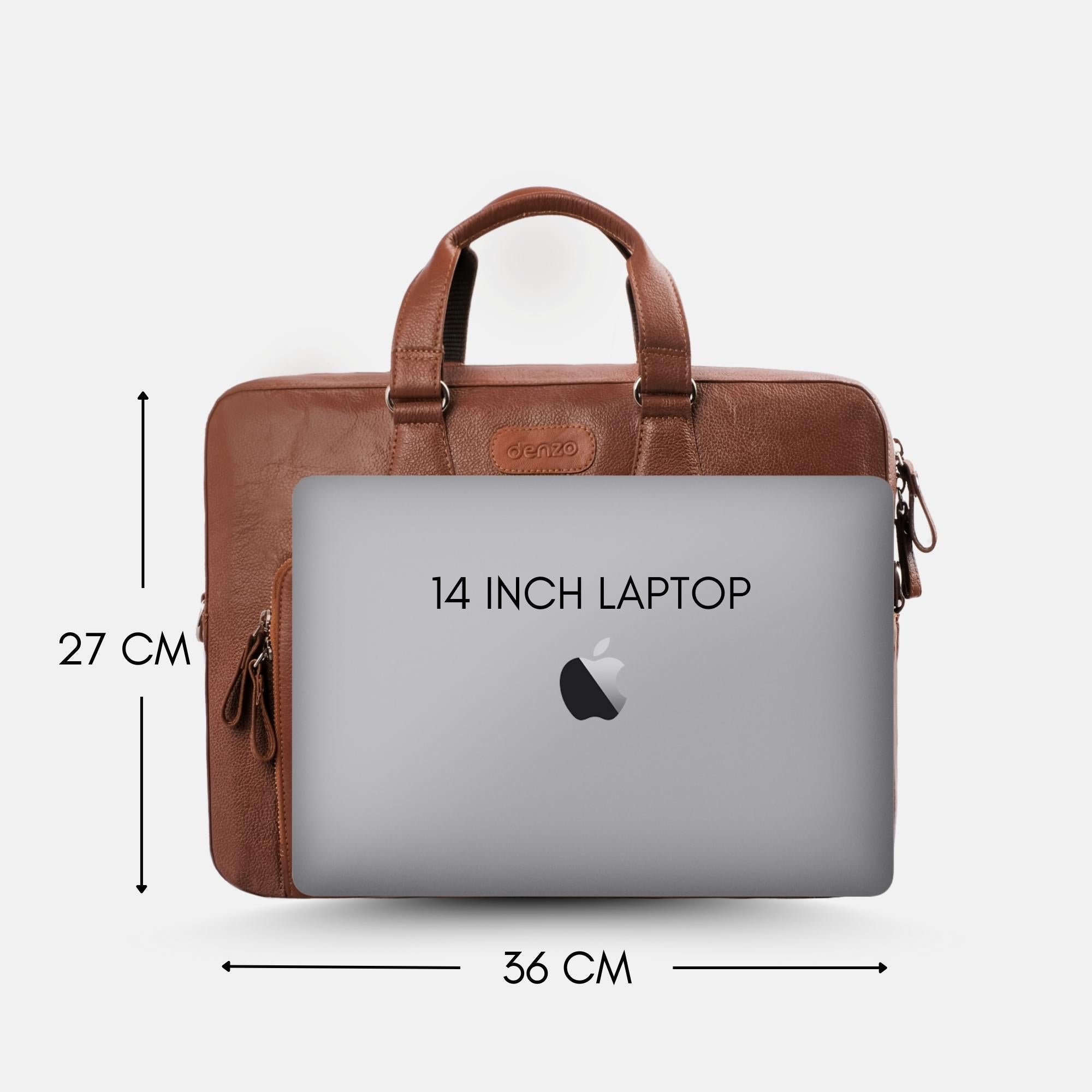 Viva Tan Leather Laptop Bag