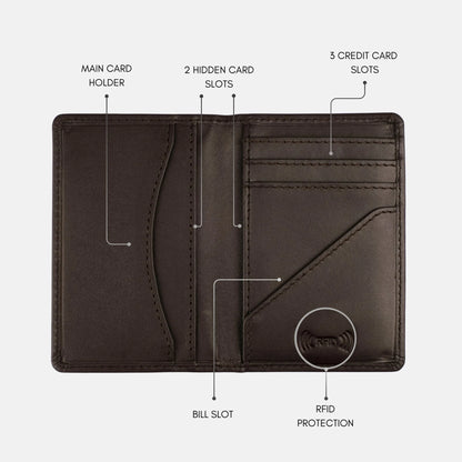 Royal Craft Leather Card Holder Chocolate Brown