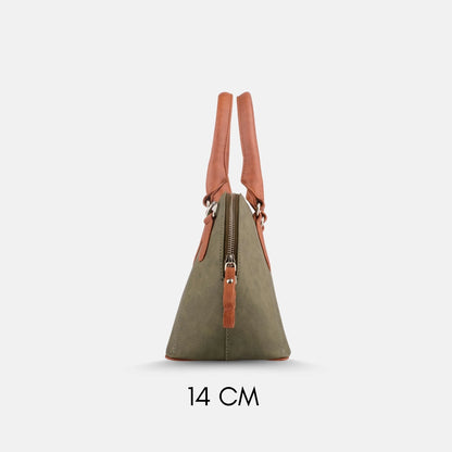 Sandstone Handbag with Sling (Tan &amp; Green)