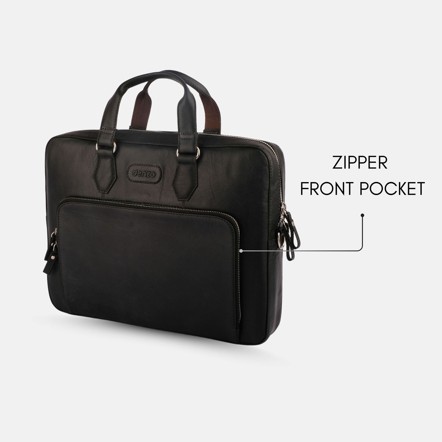 Viva Black Leather Laptop Bag