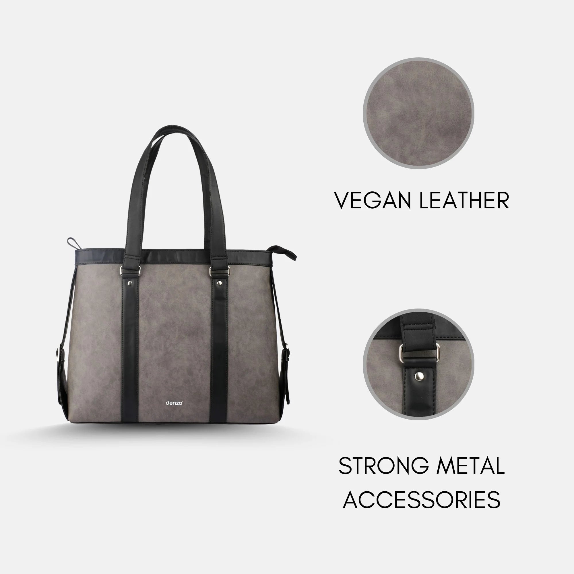 LadyBoss Black &amp; Grey  Office Tote Bag