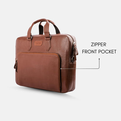 Viva Tan Leather Laptop Bag