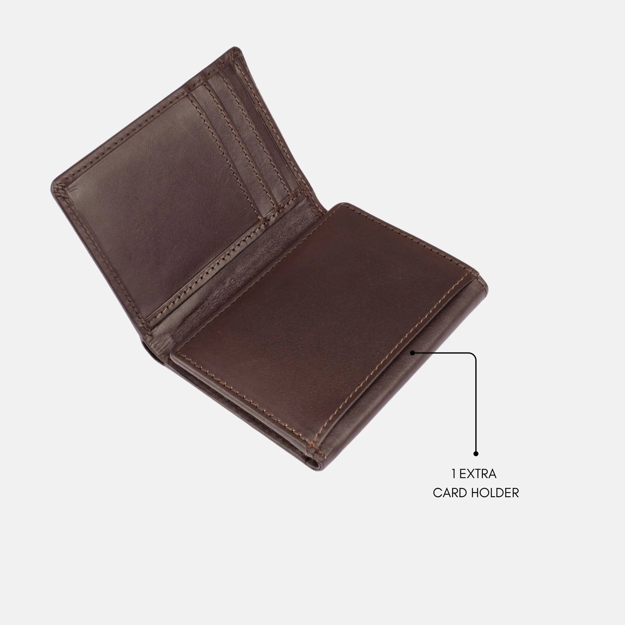 Trifold Pocket Wallet Chocolate Brown