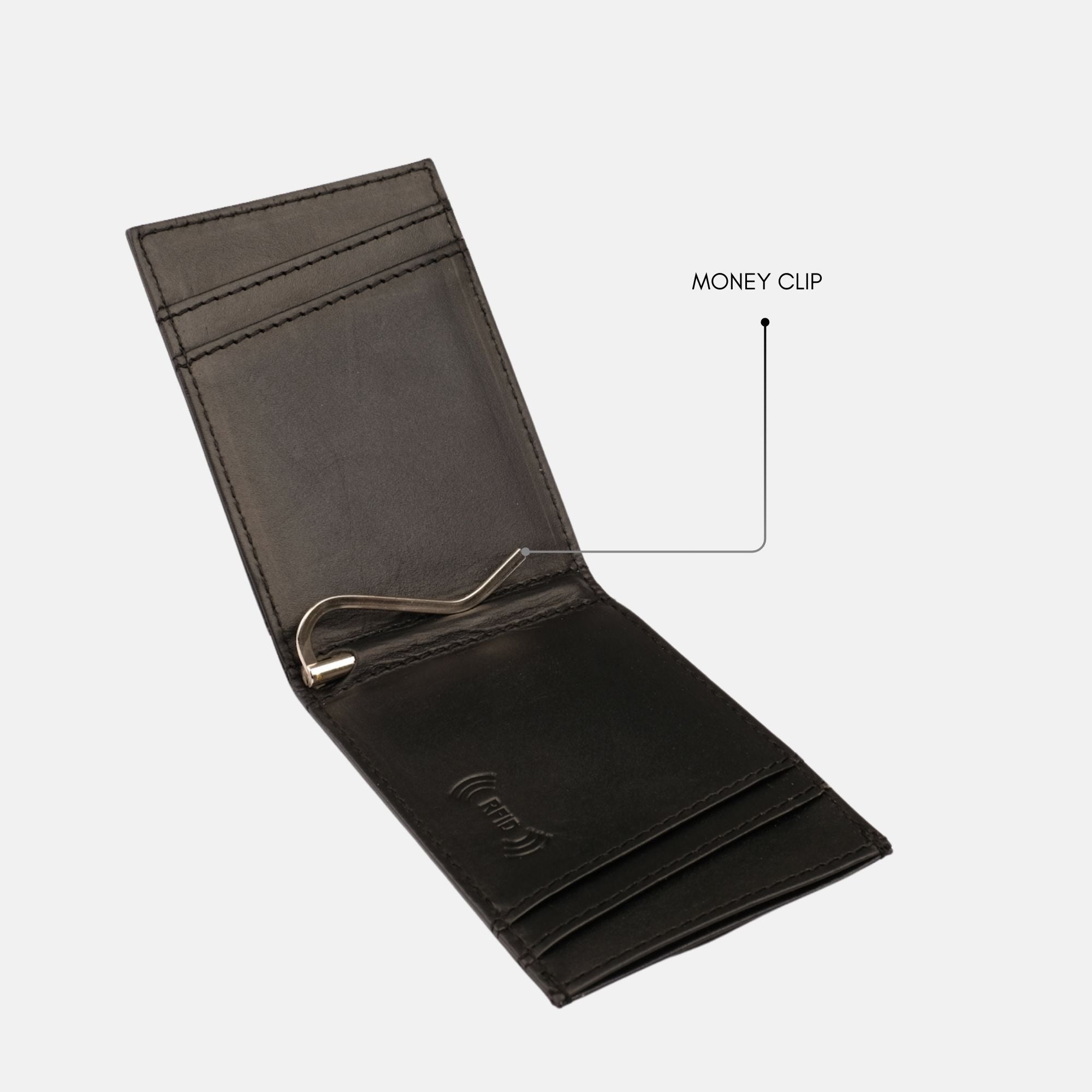 Minimalist Money Clip Cardholder Black