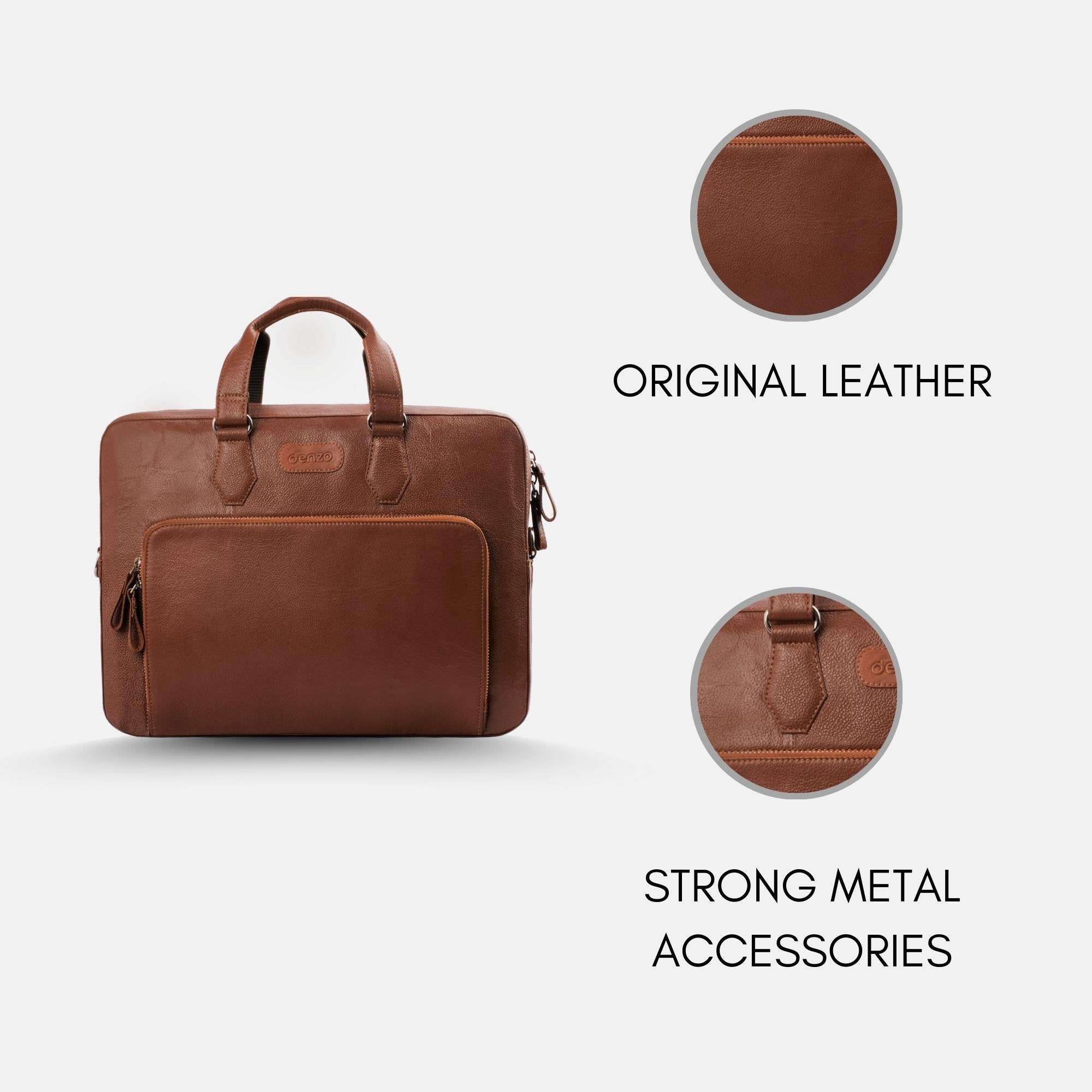 Viva Tan Leather Laptop Bag