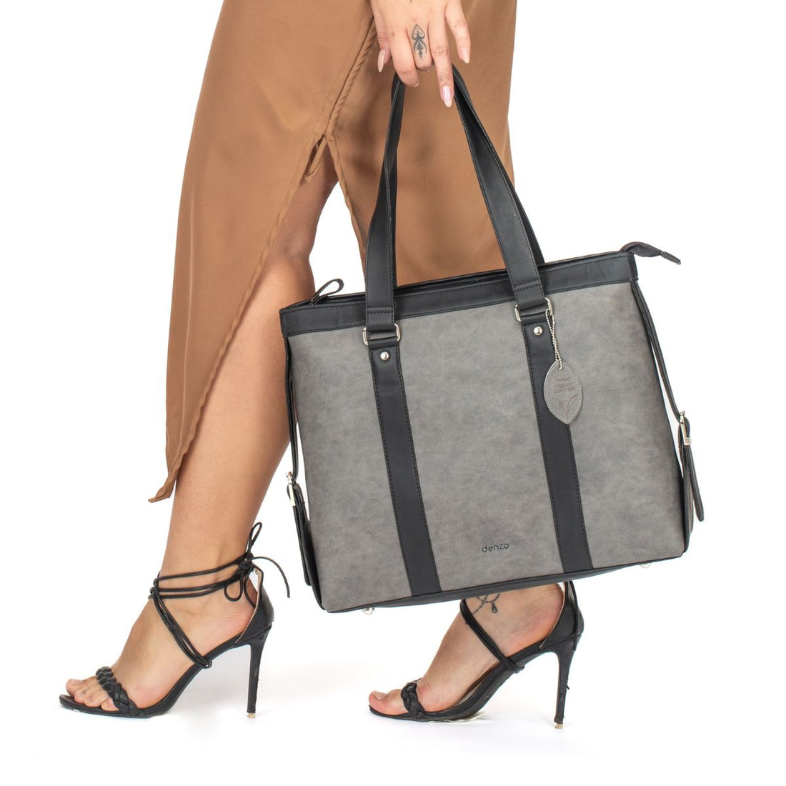 LadyBoss Black &amp; Grey  Office Tote Bag