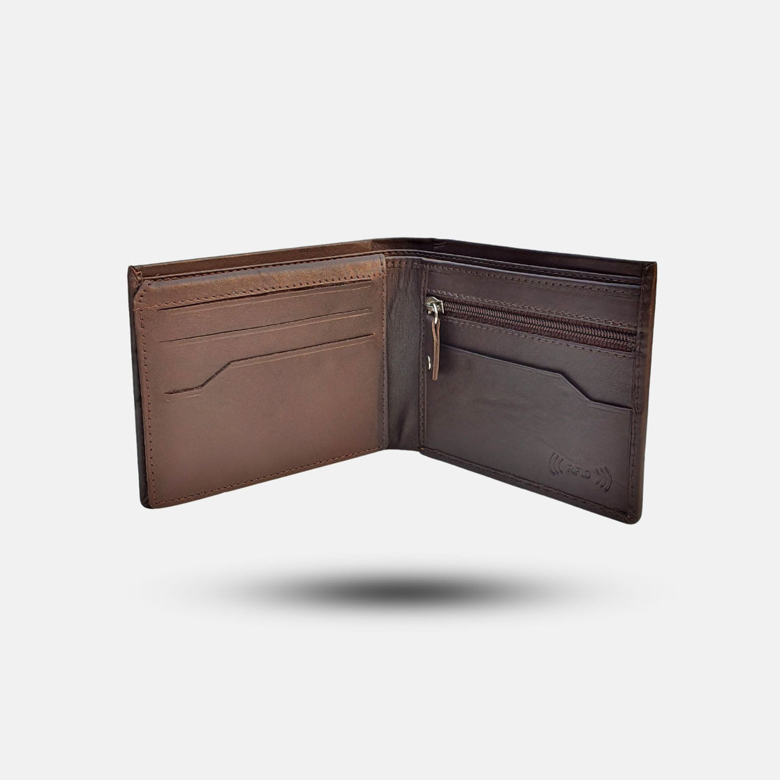 Coffee Brown Flap Leather Wallet