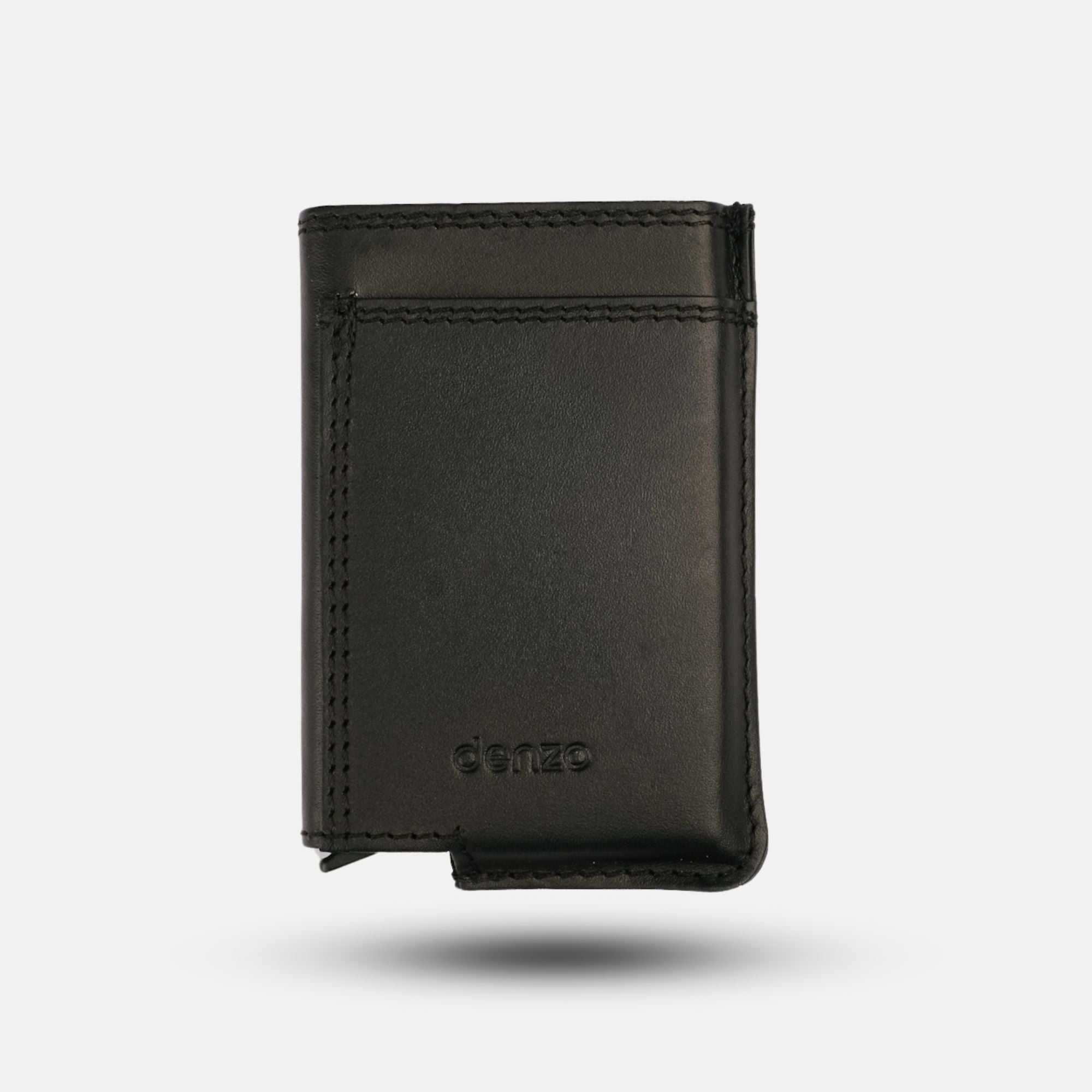 Pop-Up LeatherBound Metal Card Holder Black