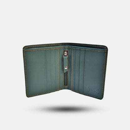 Timeless Green Bi-Fold Leather Wallet with RFID Protection I DENZO