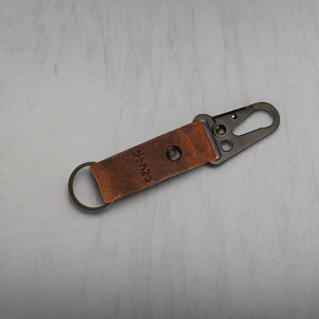 CruiserClip Leather Key Chain - Brown