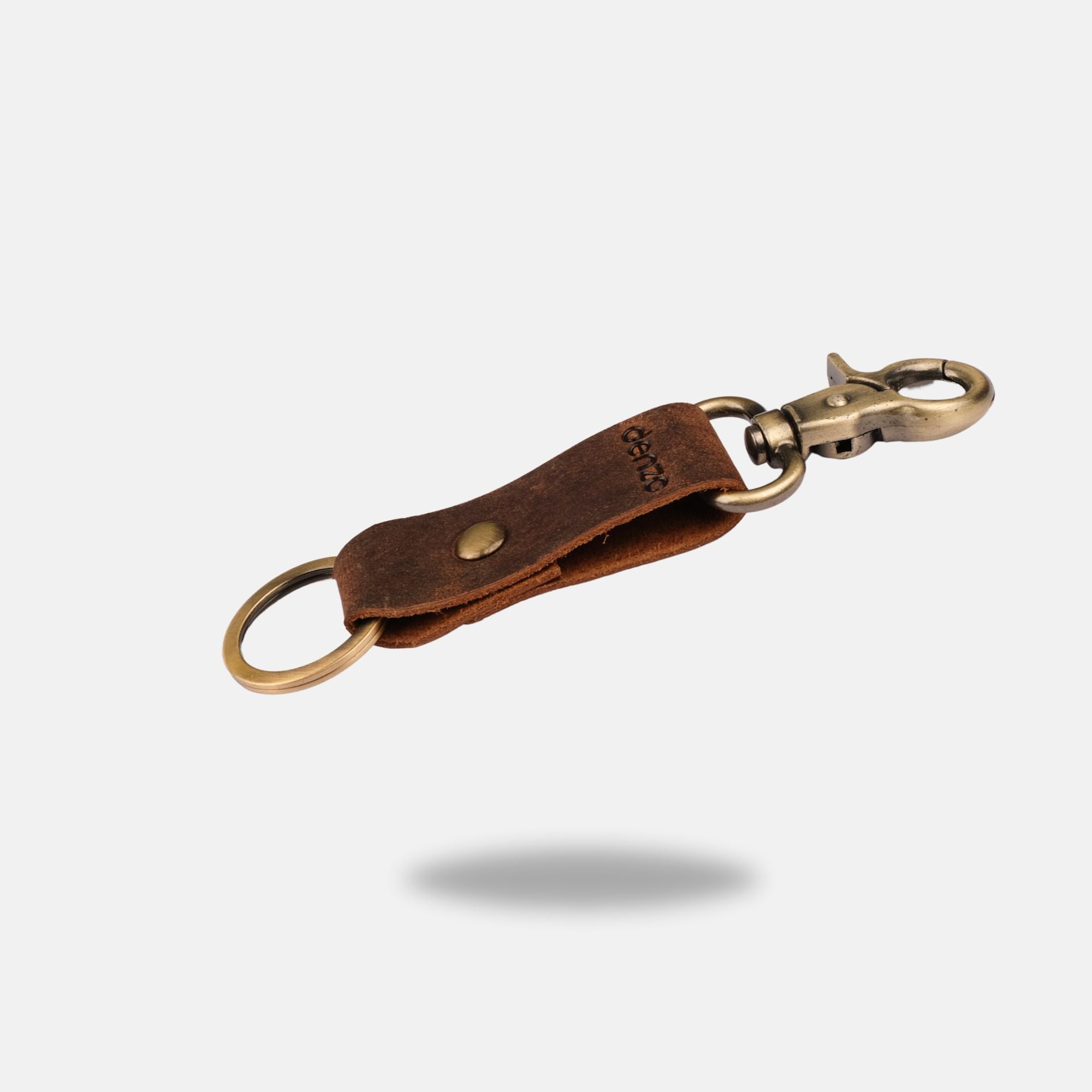 RiderRivet Leather Key chain - Brown