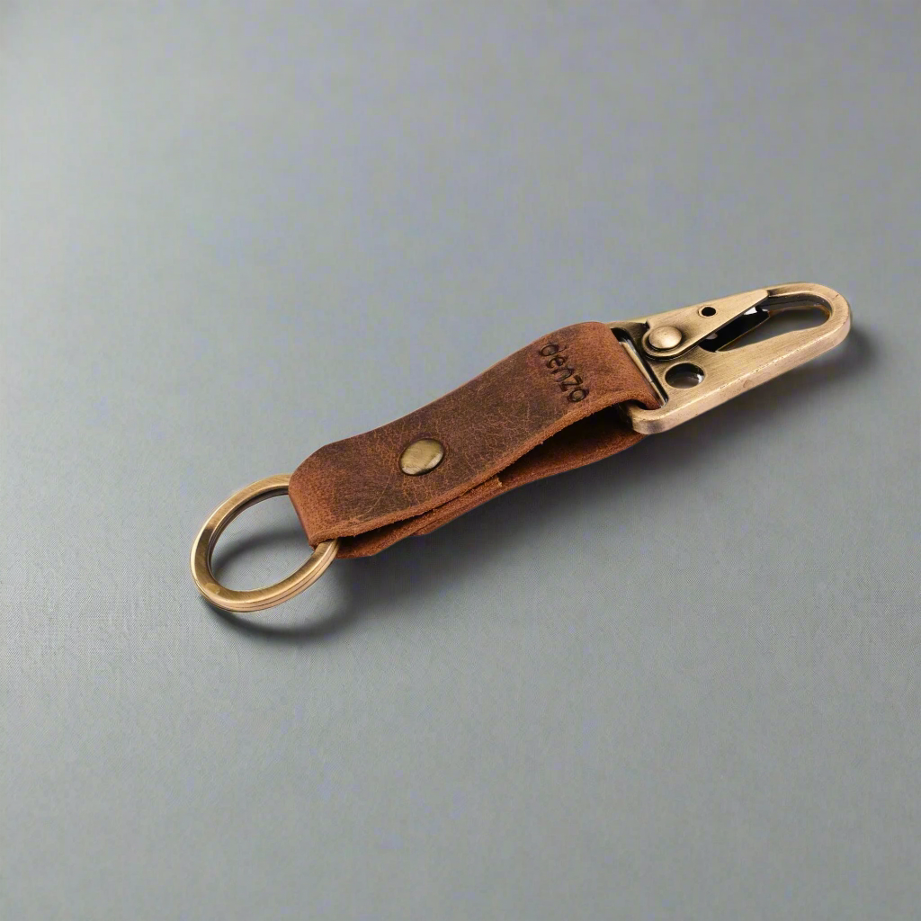 BikeBolt Leather Key Chain - Brown