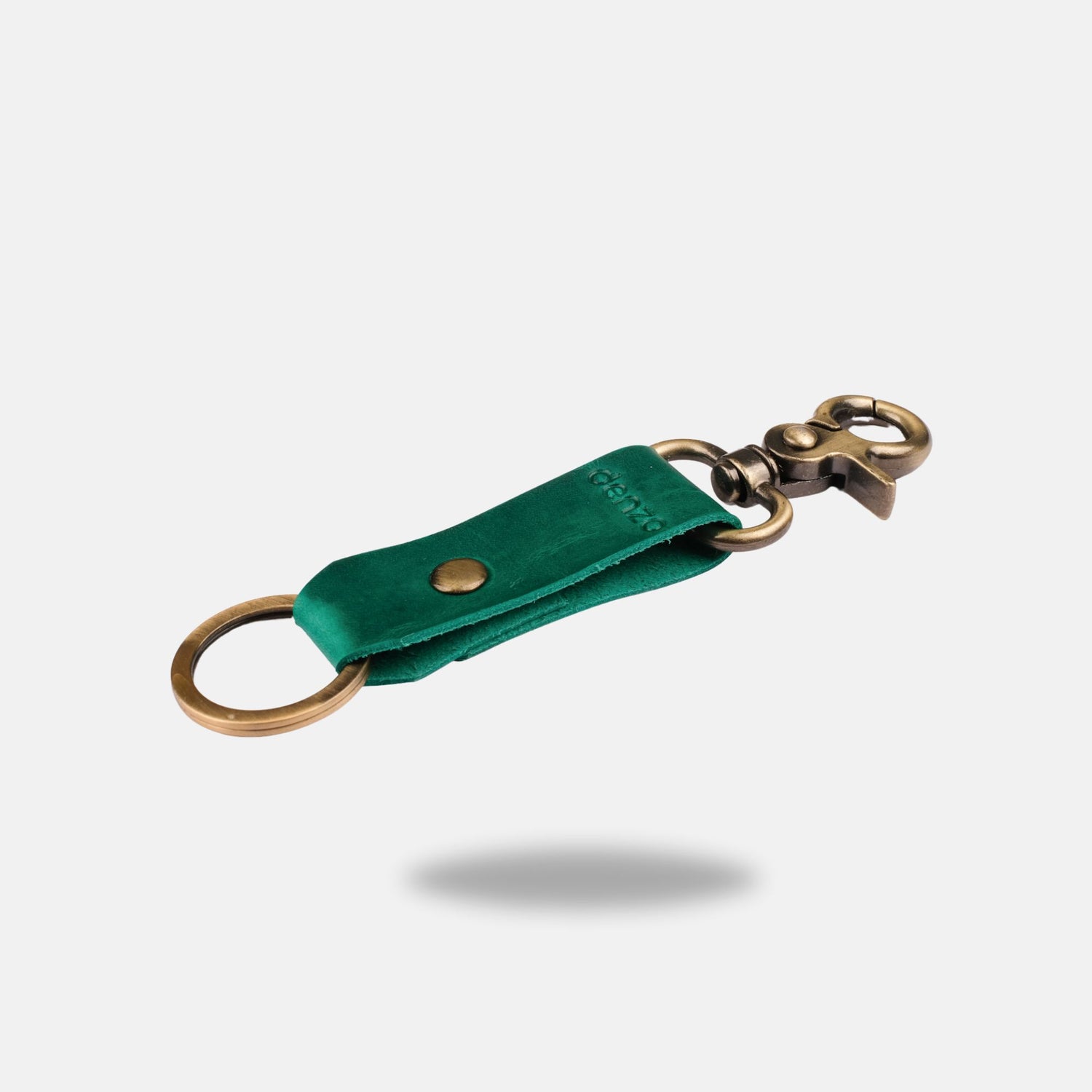 RiderRivet Leather Key chain - Green