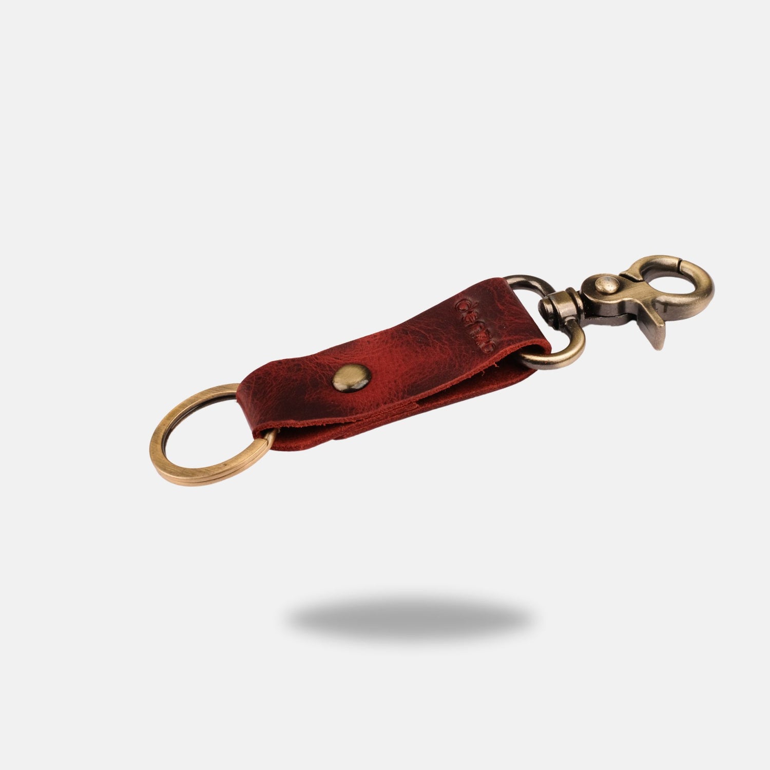 RiderRivet Leather Key chain - Red