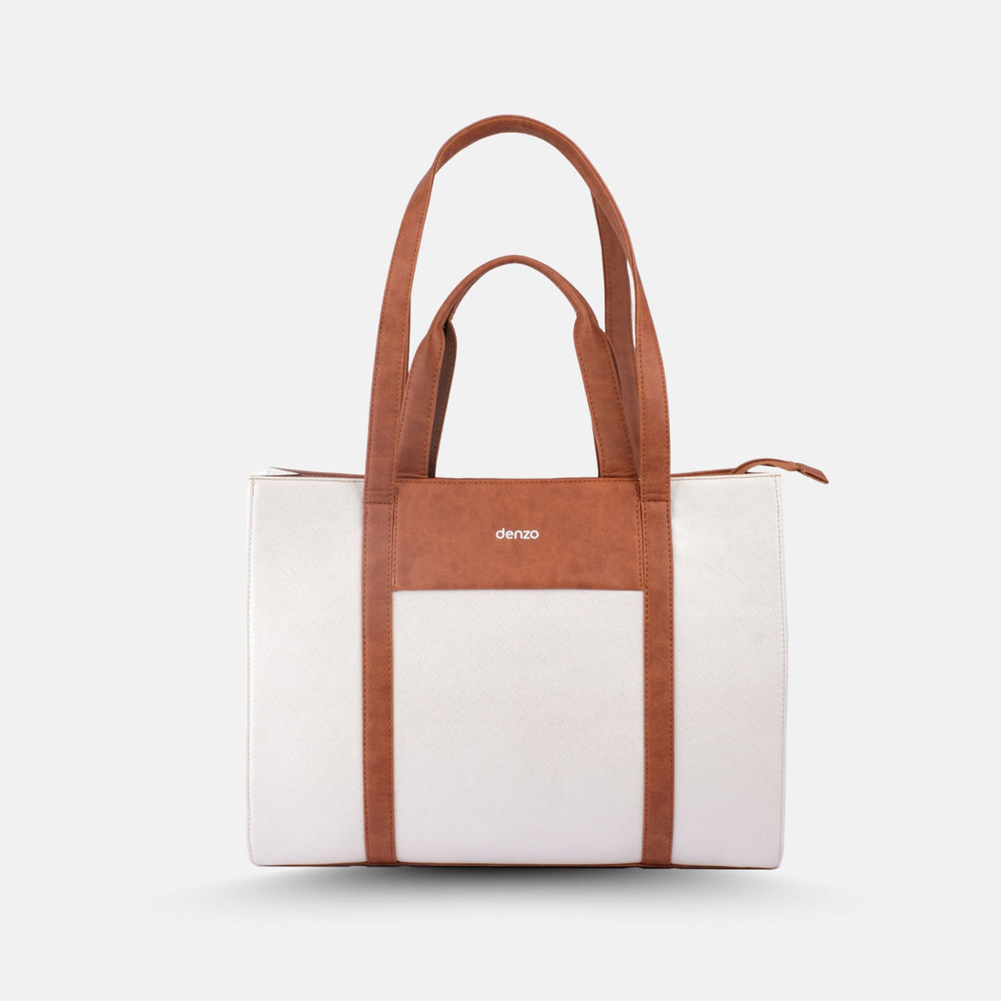 Lady Leader Tote Bag (Tan &amp; White)